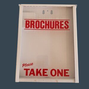 Wall-Mount Brochure Holder With "Brochures Please Take One" Text